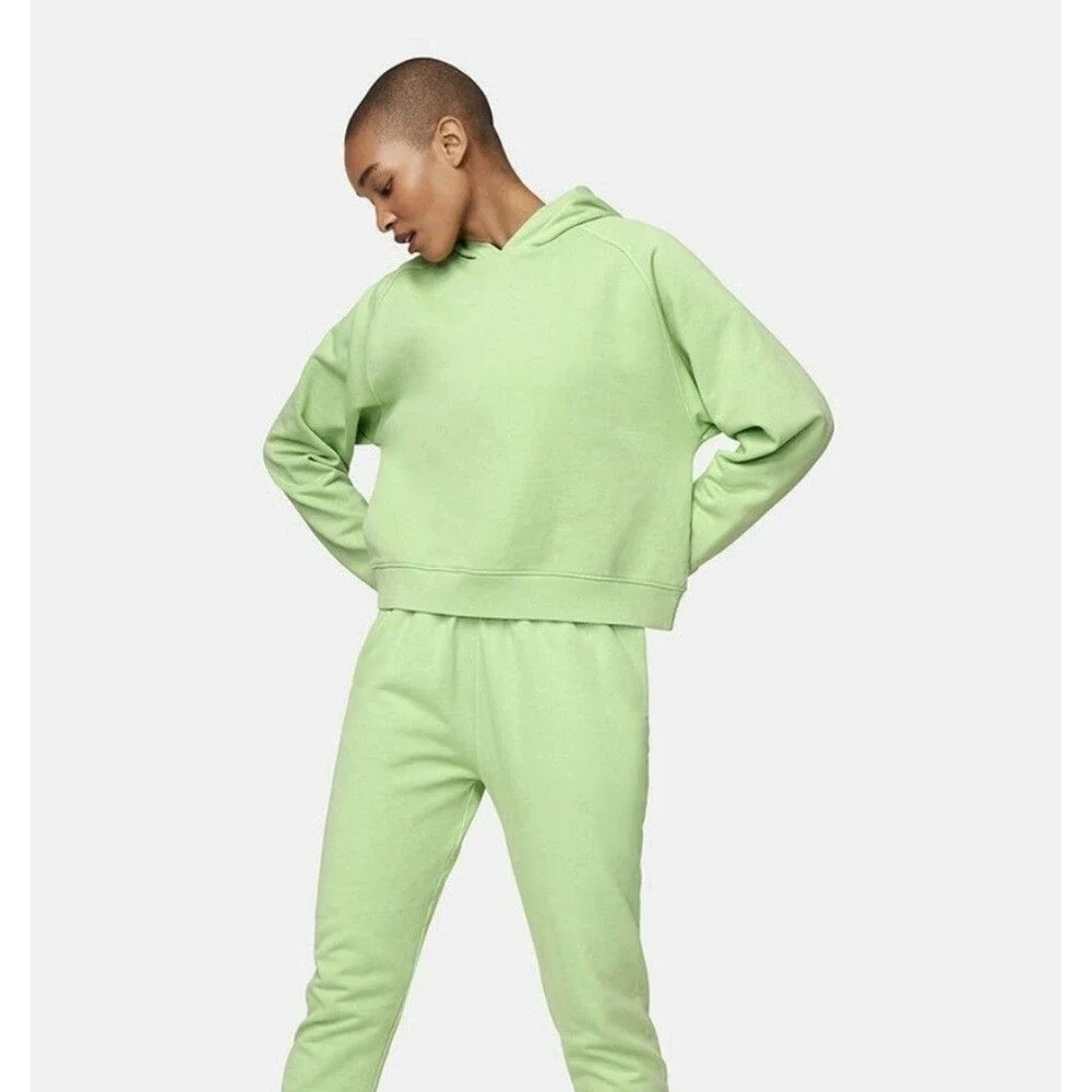 NWT Outdoor Voices Cotton Terry Cropped Hoodie Sweatshirt in Jade Womens sz M - Picture 3 of 6